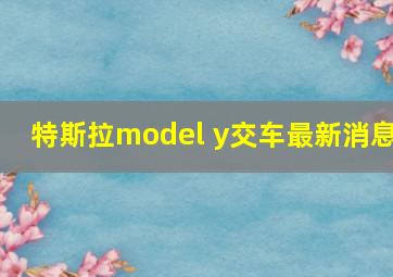 特斯拉model y交车最新消息